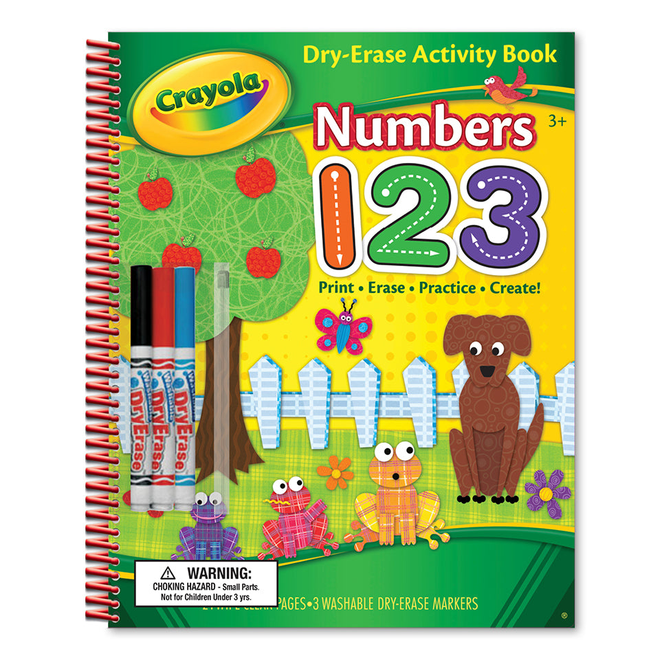 Crayola Dry Erase Activity Book Numbers 1 2 3 & Markers Wipe Clean Pages  New