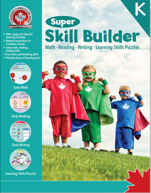 Super Skill Builder Kindergarten: Math, Reading, Writing, Learning Skills Puzzles - Canadian Curriculum Press