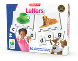 The award-winning Match It! – Letters provides a set of 20 vibrant puzzle cards that introduce children to basic letters and spelling. Each card features a real-life picture of an object and spelled out word. Simply fit the correct pieces together to complete the puzzle. The puzzles are self-correcting as no two cuts are the same. Ages 3+ Years.