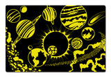 Learning about space has never been so much fun. Expand your knowledge of the solar system with this 100-piece Puzzle Double! After you put the puzzle together, turn off the lights and the puzzle glows in the dark! Additionally turn the puzzle over and you have a coloring activity. The bright illustrations encourage parent-child conversation. Each 100-piece puzzle measures a giant 3' X 2' ! Ages 3+ years.