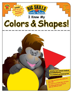 Big Skills for Little Hands(R) helps early learners prepare for kindergarten by building important basic and motor skills! By using I Know My Colors & Shapes!, young children will learn to recognize colors and shapes while building fine motor skills, pasting, using pencils, and using scissors to cut shapes, lines, and curves. A bonus write-and-wipe page at the back of the book offers space for practicing additional fine motor activities. The activities in this workbook support national standards for early c