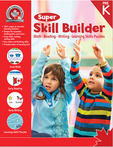 Super Skill Builder Pre-K: Math, Reading, Writing, Learning Skills Puzzles - Canadian Curriculum Press