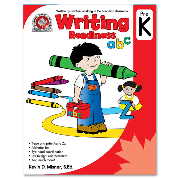 Writing Readiness Pre-Kindergarten Workbook: Trace And Print Aa To Zz, Alphavet Fun, Eye-Hand Coordination - Canadian Curriculum Press