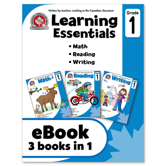 eBook Learning Essentials Grade 1 - Three Books in One Workbook - Canadian Curriculum Press