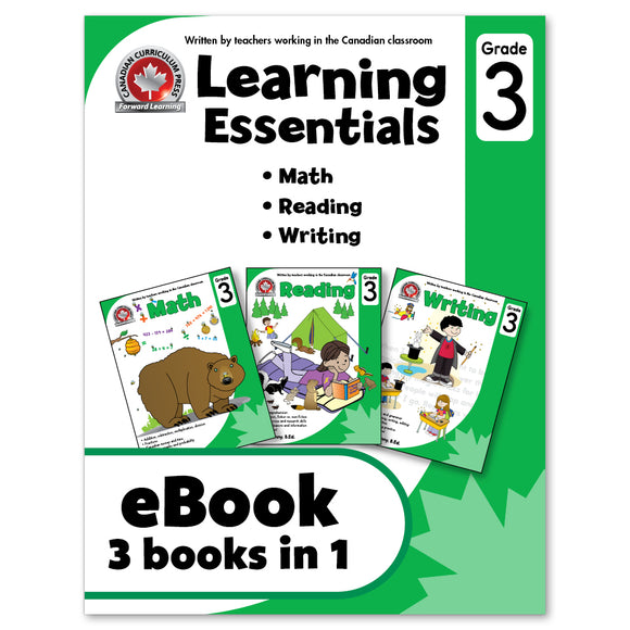 eBook Learning Essentials Grade 3 - Three Books in One - Workbook - Canadian Curriculum Press